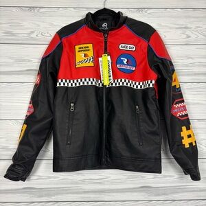 Refinery Republic Race Day Zip Up Jacket Size Small NWT Red/Black